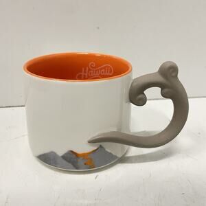 Starbucks 2014 Hawaii Mug Volcano Kilauea RARE White Orange Coffee Cup